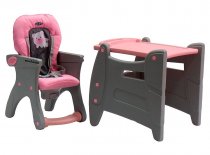 BABY KITS SILLA DE COMER CARPETA - ROSADO/GRIS